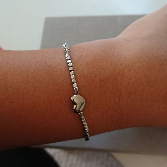 FOSSIL braded with crystals pave heart bracelet - Picture 5 of 9